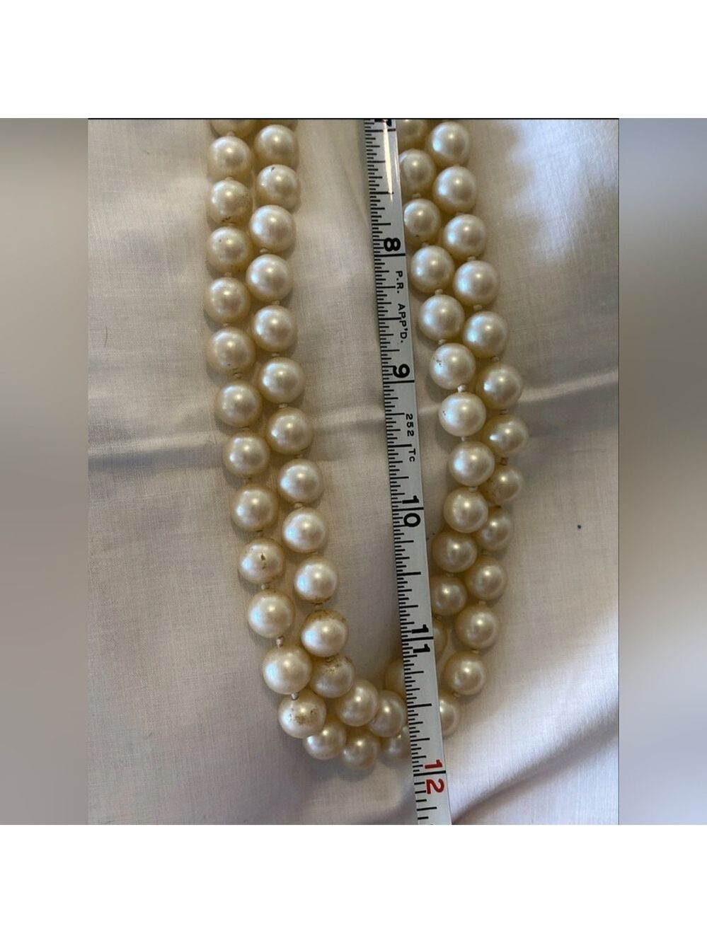 Vintage Signed VENDOME Double Strand Faux Pearl Rhinestone Ornate Clasp